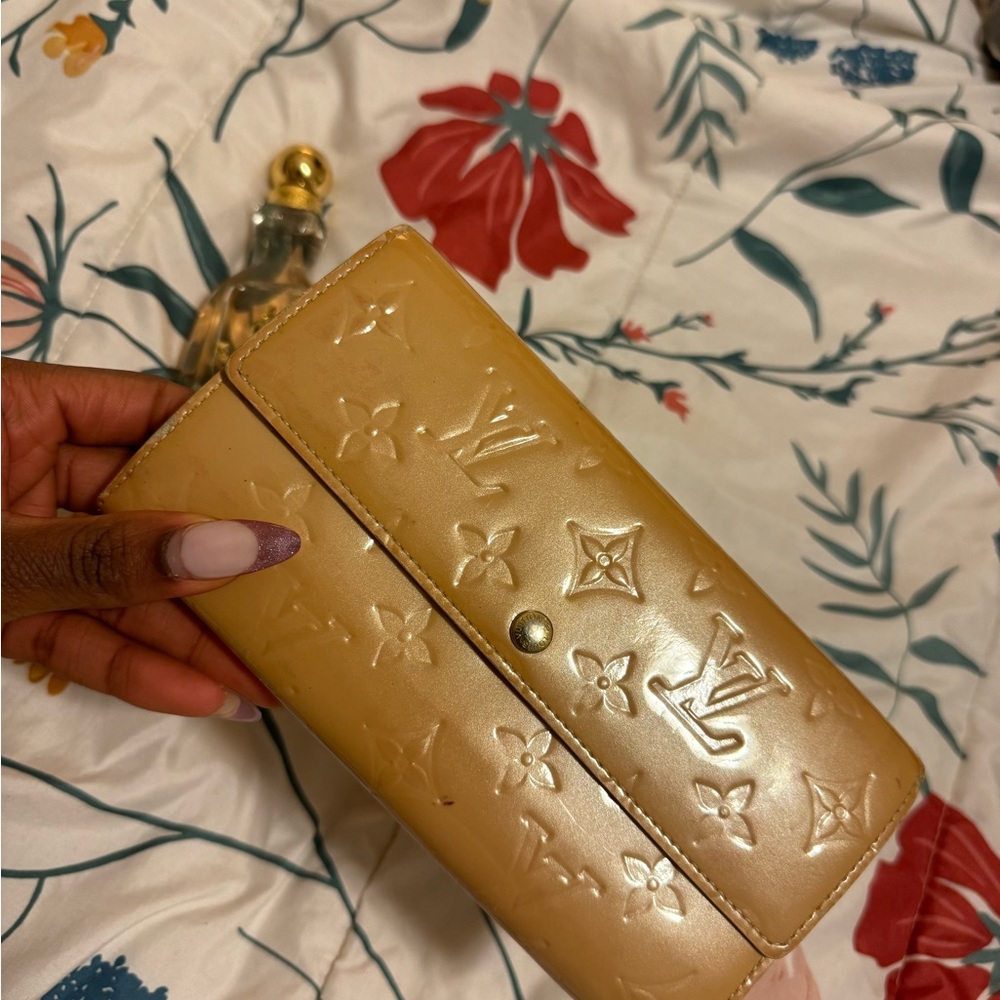 LV Louis Vuitton Wallet Long Brown Monogram Vernis